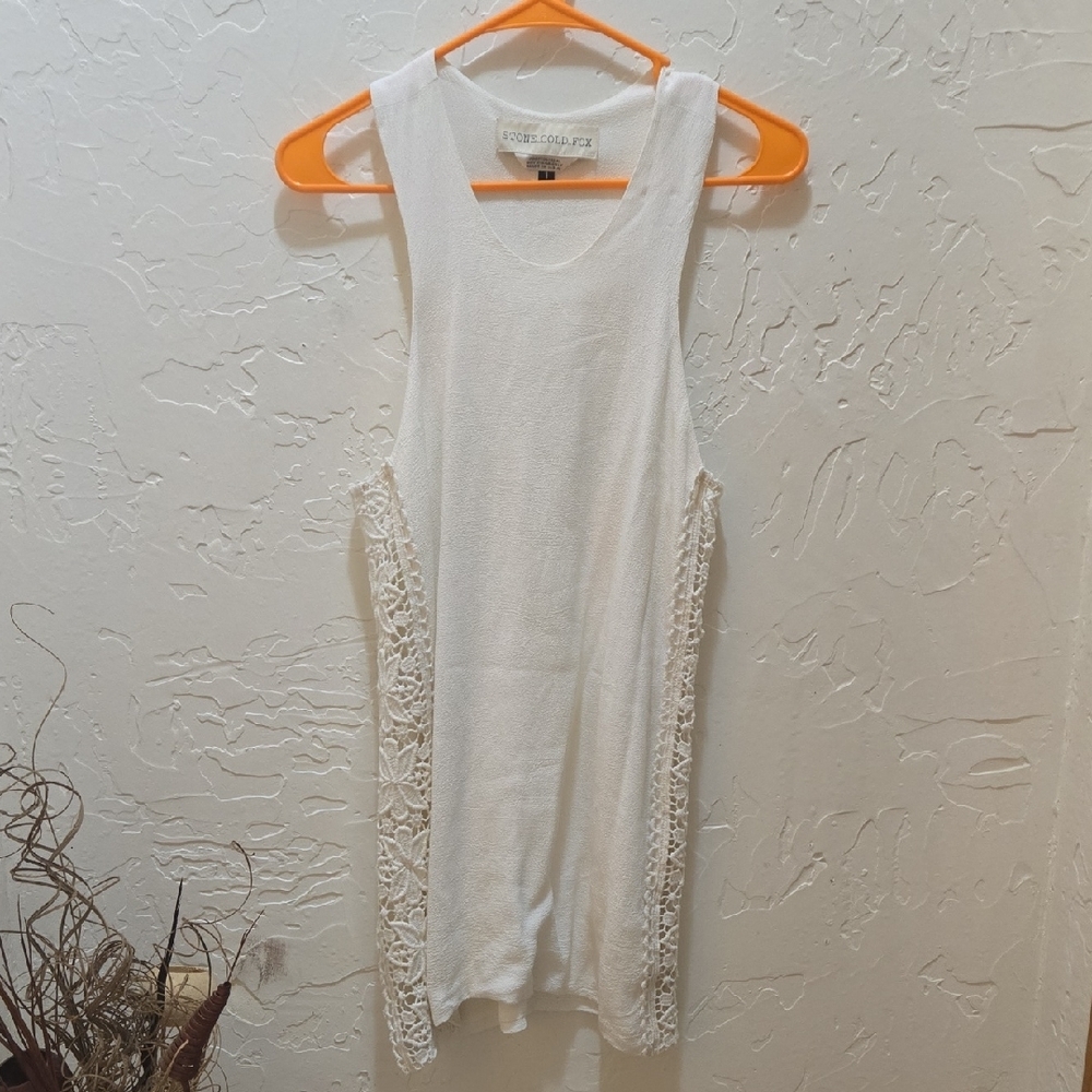 Stone Cold Fox White Cream Lace Mini Dress